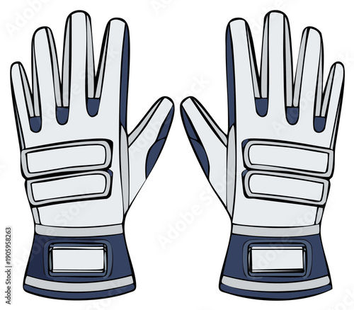 Pair of Racing Gloves Protective Gear for Motorsports and Karting Handwear