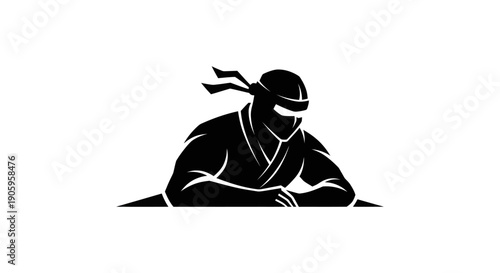 Ninja silhouette martial arts symbol