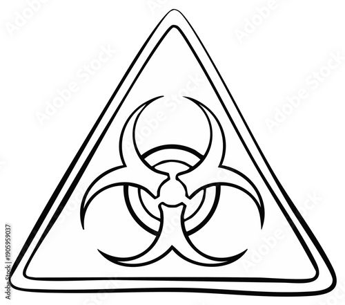 Biohazard symbol triangle warning sign illustration danger symbol graphic emblem