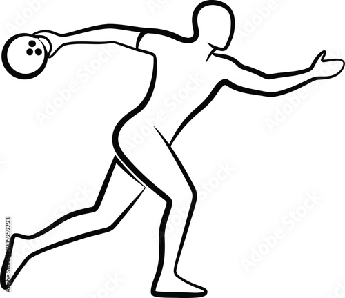 A person is shown throwing a ball with one arm extended and the other outstretched.