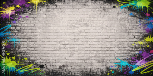 Vintage grunge paper texture featuring an abstract floral border and a Christmas tree frame on an old brown scrapbook backdrop with space for text