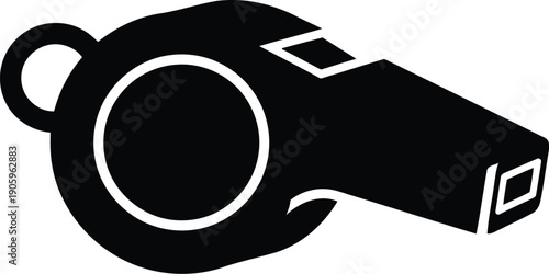 A black and white image of a whistle