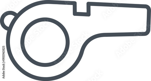 A simple line drawing of a whistle