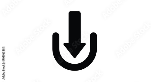 Simple black downward arrow icon a minimalist graphic silhouette