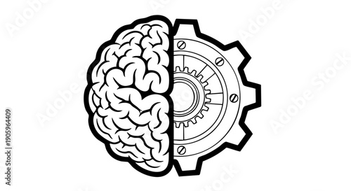 The divided brain symbolizing duality and cognitive or emotional contrast in human thought processes