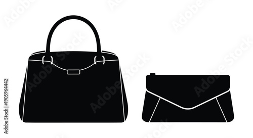 Black handbag and wallet graphic a striking silhouette