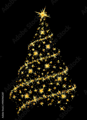 A pixel card with a Christmas tree.
