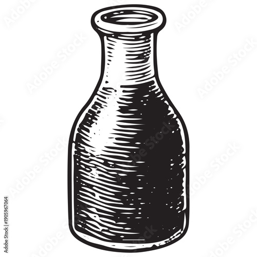 Vintage Medieval Glass Bottle Engraving Retro Rustic Tavern Flask Illustration Antique Woodcut Line Art