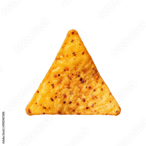 Single dorito chip isolated on transparent background
