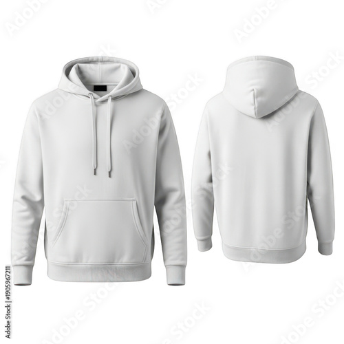 White hoodie isolated on transparent background