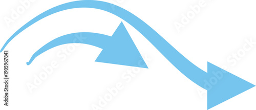 Transparent background: Blue Wavy Arrows Flowing Left - Directional, Movement, Information Flow Air flow arrows. Blue cold wind stream, fresh water direction Light wind set of vector elements on,