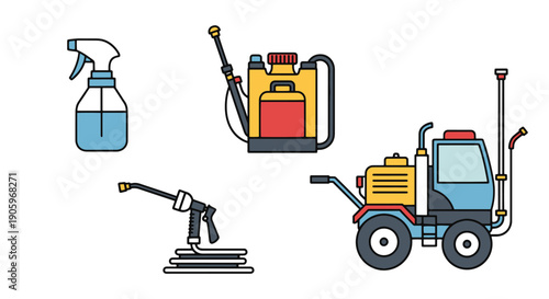 Sprayer Machine Line art illustration
