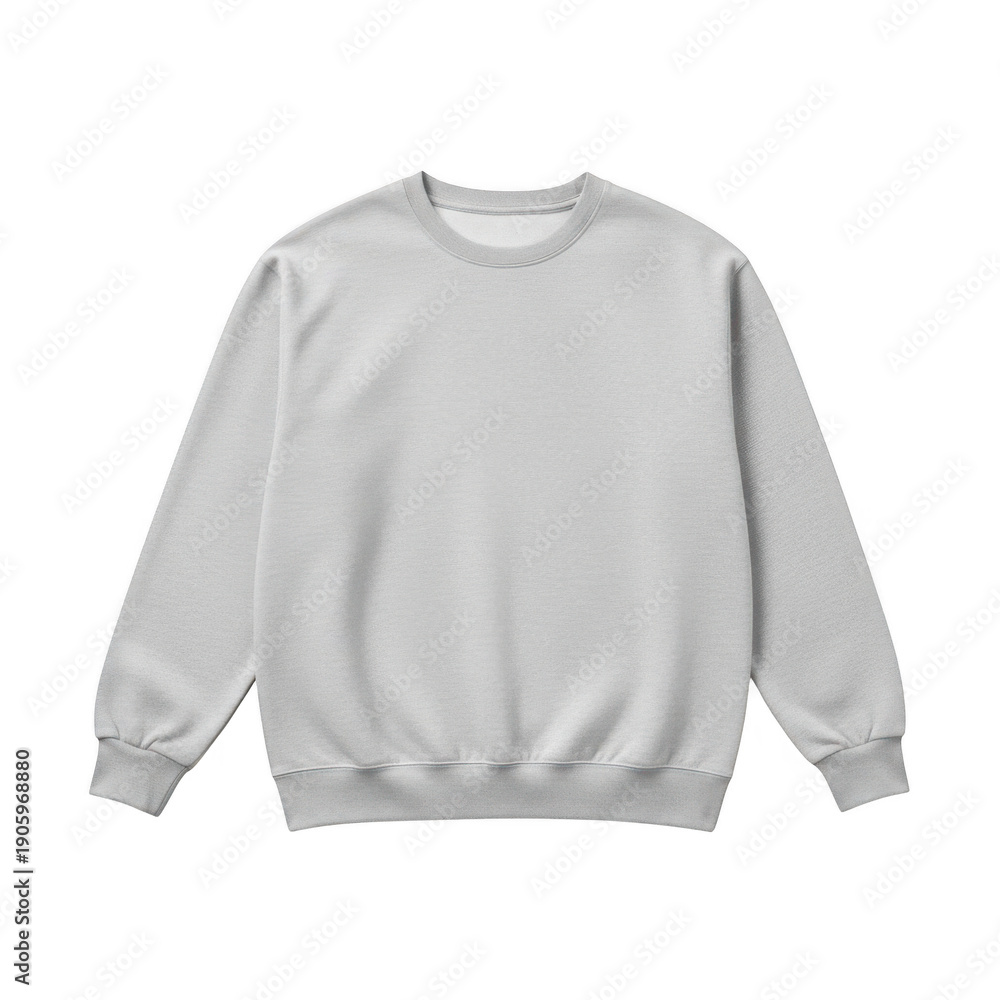 Fototapeta premium Light grey sweatshirt isolated on transparent background