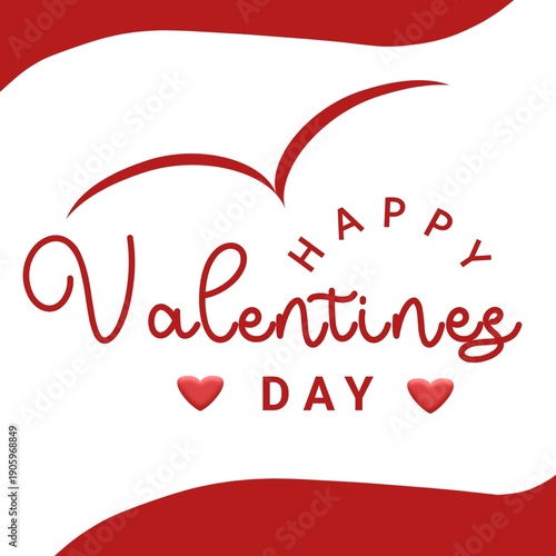 Wallpaper Mural A festive Happy Valentine's Day graphic with a red heart design on a white background Torontodigital.ca