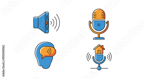 Voice Assistant Line filed color trendy design