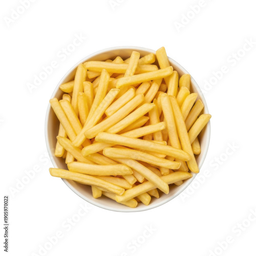 Pile of french fries isolated on transparent background