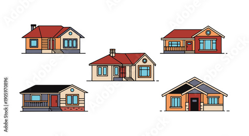 Bungalow Line art high quality