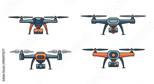Drone Line art color clean design
