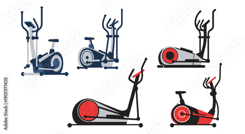 Elliptical Trainer color vector minimal style