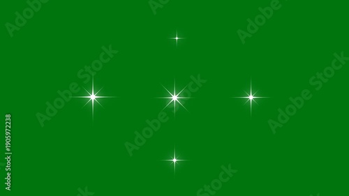 Wallpaper Mural Sparkling star twinkle glitter white cartoon doodle animation, flat vector blinking shining light twinkling effect glowing on transparent green screen background, starry sky festive overlay 4K Torontodigital.ca