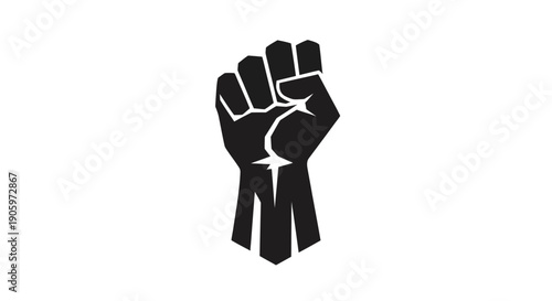 Raised fist symbol of resistance and solidarity