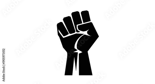 Raised fist symbol of resistance and solidarity