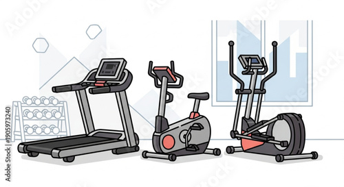 Exercise equipment for home gym use.
