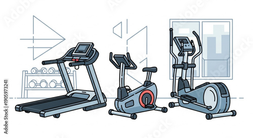 Exercise equipment for home gym use.