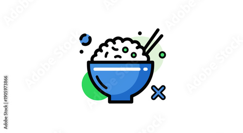 Rice bowl and chopsticks icon