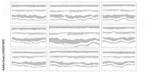 Abstract wavy horizontal lines pattern in grayscale with textured detail, modern graphic design element for backgrounds and overlays