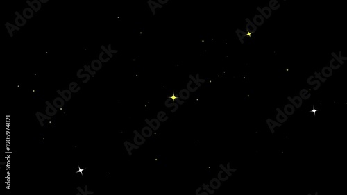  stars and starry night sky, Sparkle twinkling star animation video. blinking shining stars, Star twinkling, blinking light effect, shining dust light. Concept Christmas, party, celebrate, birth. 4k 