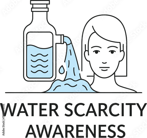 Illustration highlighting the importance of water scarcity awareness in communities