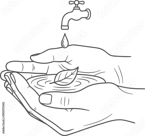 Person washing hands under a running faucet in a sink