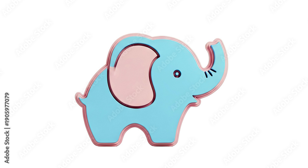 Fototapeta premium Cute Blue and Pink Elephant Toy