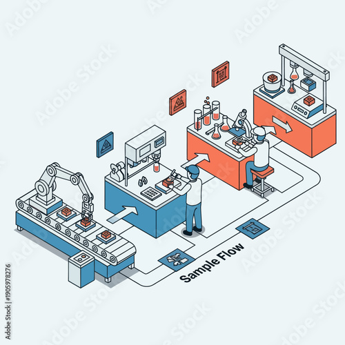 Laboratory Equipment and Scientists at Work.