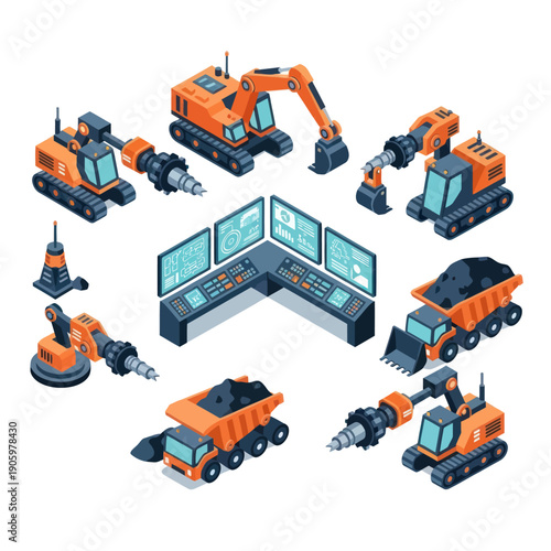 Collection of Heavy Machinery and Control Center.