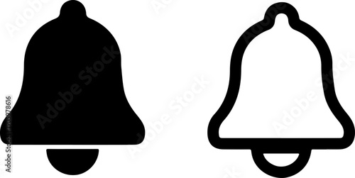 Notification Bell Icon. Set of Bell Vector Symbols for Notifications, Ringing, Alarm clock, Smartphone Application Alert.