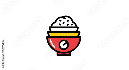 Rice cooker icon on white background