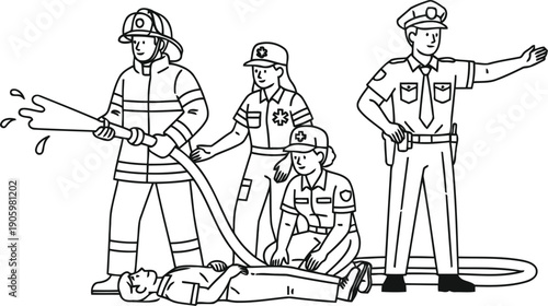 Vintage illustration of musicians performing together on a small stage