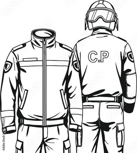 Two individuals wearing winter jackets and backpacks standing side by side