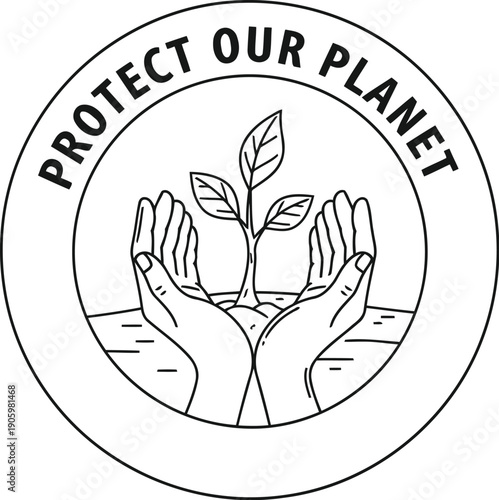 Logo promoting environmental protection and conservation efforts globally.