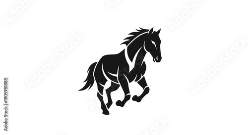 Running horse silhouette vector graphic