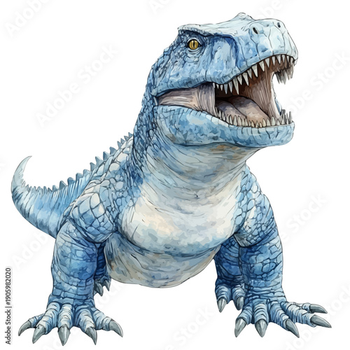 watercolor vector of Sarcosuchus, isolated on a white background.