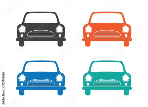 retro style car front view icon