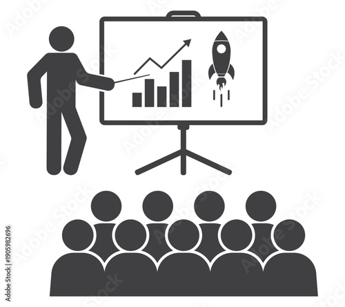 lecturer person and audience icon