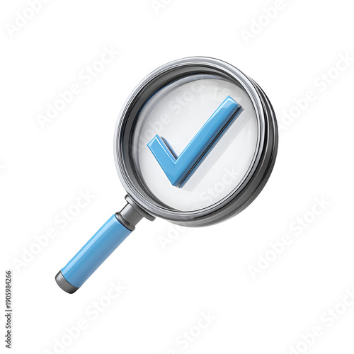 magnifying glass on white background