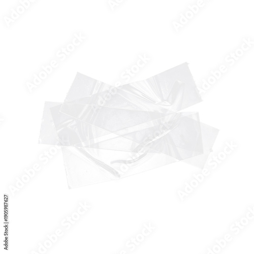 Clear Duct Tape Piece. Adhesive Plastic Stripe Texture. Realistic Torn Masking Tape Strip on Transparent Background. Poster Design Overlay Element.