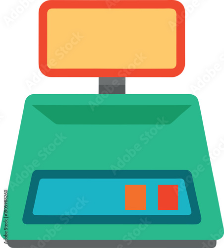 Colorful digital weighing scale vector illustration