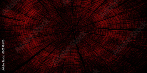 A futuristic 3d illustration of a dark red abstract background with light rays forming a digital tunnel pattern over a black binary code data matrix texture