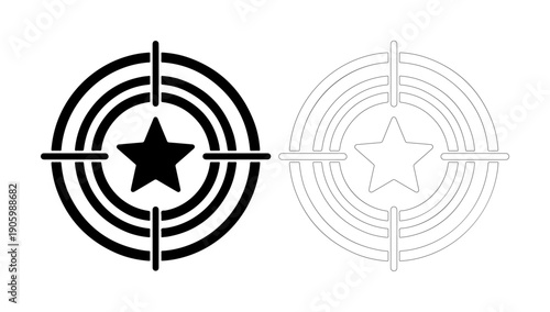 Target with a star symbol for focus and achievement, representing goals and success.